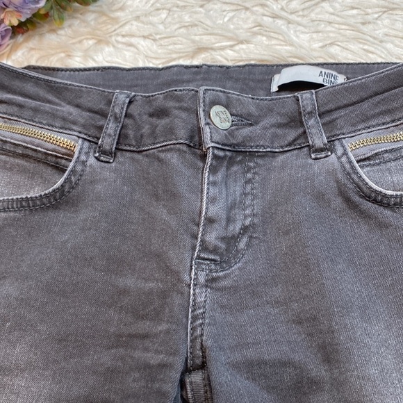 ANINE BING Double Zip Washed Black Low Rise Zipper Ankle Skinny Jeans sz 27 - Picture 5 of 14